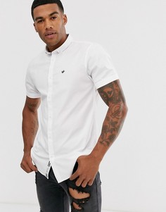 Белая оксфордская рубашка с короткими рукавами River Island-Белый
