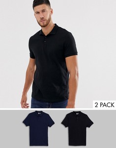 Поло из органического хлопка ASOS DESIGN - Набор из 2 шт. со скидкой-Мульти
