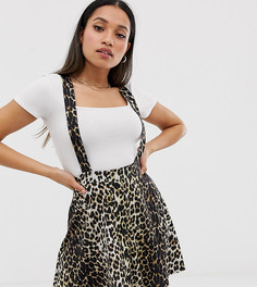 Мини-юбка на пуговицах с леопардовым принтом ASOS DESIGN Petite-Мульти