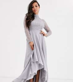 Платье макси с отделкой на лифе и юбкой с запахом ASOS DESIGN Petite-Мульти