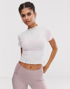 Футболка с высоким воротом и оборками Free People Movement Madeline-Белый