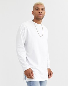 Белый супердлинный oversize-лонгслив ASOS DESIGN