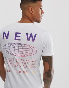 Белая футболка с принтом на спине Jack & Jones Core-Белый