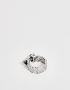 Серебристое кольцо с отделкой в форме винта Icon Brand-Серебряный