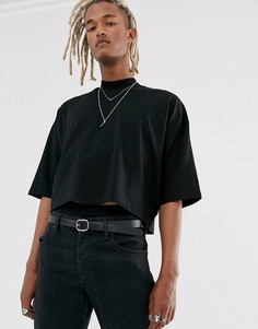 Короткая черная oversize-футболка ASOS DESIGN-Черный