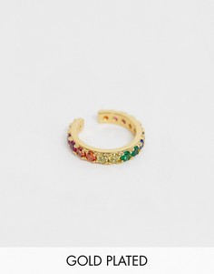 Позолоченный кафф с камнями Orelia-Золотой