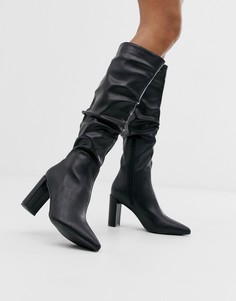 Черные высокие сапоги Public Desire Mine-Черный