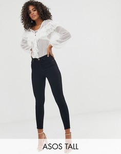 Сетчатое боди с оборками и шнуровкой ASOS DESIGN Tall-Кремовый