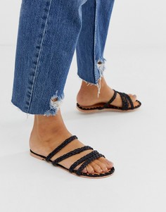 Черные сандалии из рафии ASOS DESIGN premium Felix-Черный