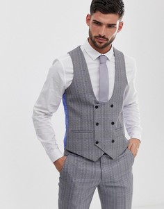 Серый фактурный приталенный жилет в клетку Original Penguin