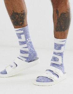 Голубые меланжевые носки с логотипом Birkenstock-Синий