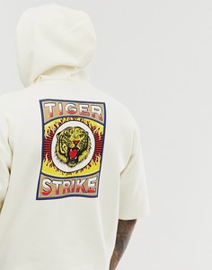 Oversize-худи с короткими рукавами ASOS DESIGN-Бежевый