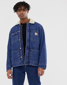 Темно-синяя джинсовая куртка Carhartt WIP-Синий