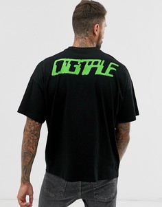 Oversize-футболка с неоновым принтом ASOS DESIGN-Черный