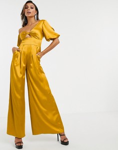 Комбинезон с широкими штанинами ASOS DESIGN-Черный
