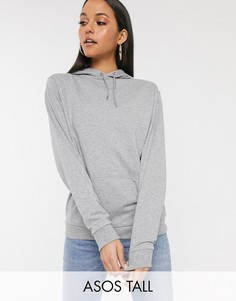 Серое меланжевое худи ASOS DESIGN Tall-Серый