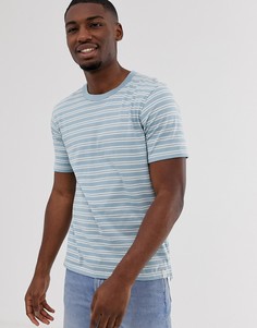 Футболка в полоску и с окантовкой Hymn-Синий