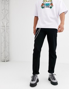 Черные джинсы с цепочкой ASOS DESIGN-Черный