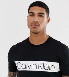 Черная футболка в полоску с логотипом Calvin Klein эксклюзивно для ASOS-Черный