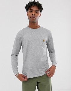 Серая футболка с карманом Carhartt-Серый