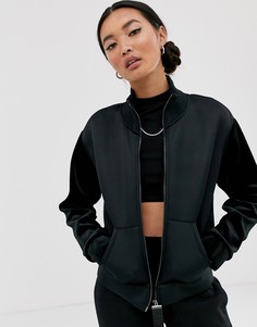 Куртка с бархатными рукавами Emporio Armani-Черный