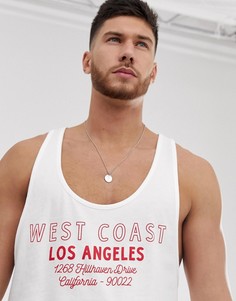 Майка-борцовка с принтом ASOS DESIGN-Белый