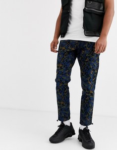 Джоггеры с камуфляжным принтом и поясом ASOS DESIGN-Темно-синий