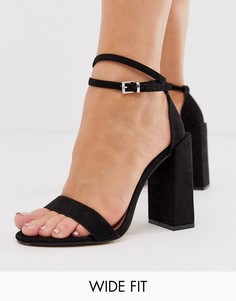 Черные босоножки на каблуке для широкой стопы ASOS DESIGN - Highlight-Черный