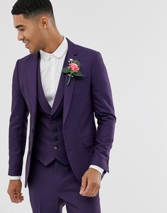 Зауженный пиджак из саржи ASOS DESIGN-Красный