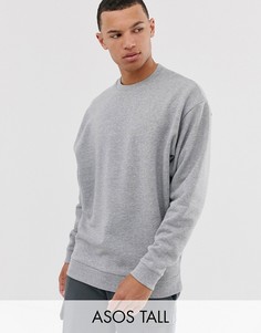 Свободный серый свитшот ASOS DESIGN Tall