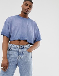 Короткая синяя oversize-футболка ASOS DESIGN-Синий