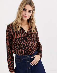 Свободная рубашка со звериным принтом Brave Soul chrissie-Медный