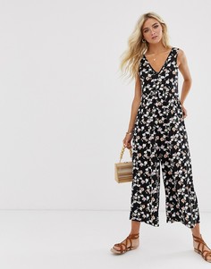 Комбинезон с цветочным принтом на груди ASOS DESIGN curved-Мульти