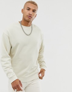 Бежевый oversize-свитшот ASOS DESIGN