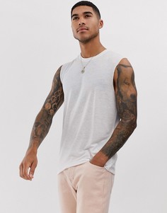 Белая майка с добавлением льна ASOS DESIGN-Белый