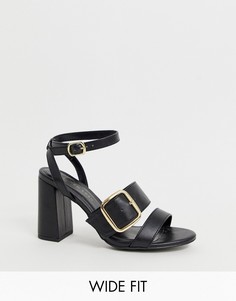 Черные сандалии с пряжкой New Look wide fit-Черный