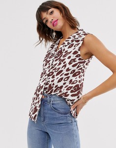 Рубашка без рукавов с леопардовым принтом Ichi-Мульти