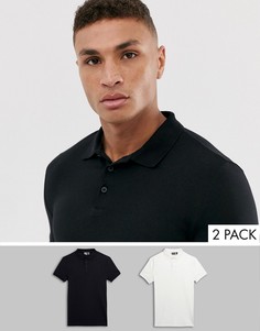 Набор из 2 облегающих поло ASOS DESIGN - Скидка-Мульти