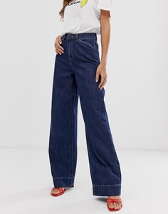 Широкие джинсы с завышенной талией Vero Moda-Синий