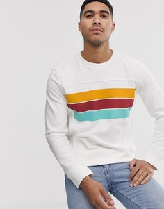 Белый свитшот со вставкой с принтом Jack & Jones Originals
