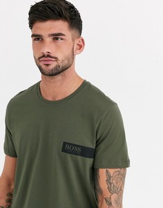 Футболка цвета хаки с логотипом BOSS bodywear-Зеленый