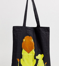 Сумка-тоут с принтом \Mufasa and Simba\" Disney The Lion King x ASOS DESIGN unisex-Черный