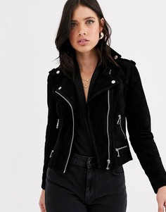 Замшевая байкерская куртка Vero Moda-Черный