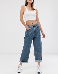 Выбеленные синие джинсы бойфренда ASOS DESIGN-Синий
