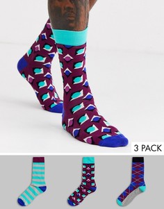 3 пары носков с принтом HS by Happy Socks-Мульти
