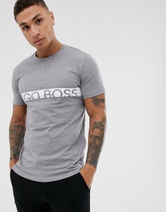 Серая узкая футболка с логотипом BOSS bodywear-Серый