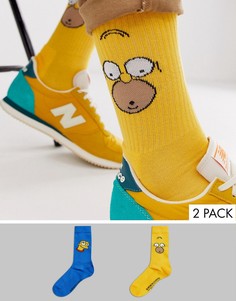 Набор из 2 пар спортивных носков с изображением Мардж и Гомера Симпсонов ASOS DESIGN - Скидка-Мульти