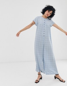 Повседневный комбинезон в клетку на пуговицах ASOS DESIGN-Мульти