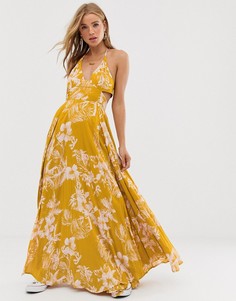 Платье макси с принтом Free People Lille-Желтый