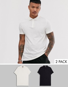 Поло из органического хлопка ASOS DESIGN - Набор из 2 шт. со скидкой-Мульти